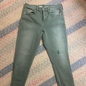 Mossimo Denim green skinny jeans, size 6R, 28 waist